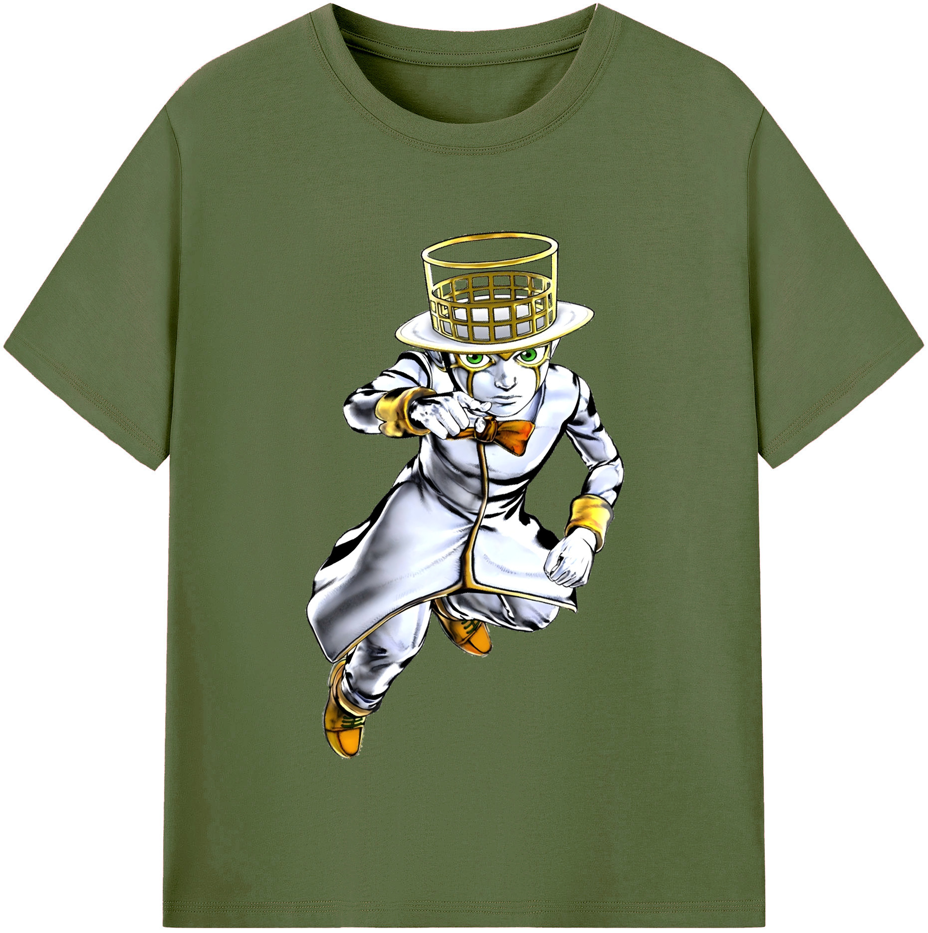 （画像用） ジョジョの奇妙な冒険 岸辺 露伴（きしべ ろはん） JoJo's Bizarre Adventure Rohan Kishibe 綿100％半袖Tシャツ（フロントプリント）